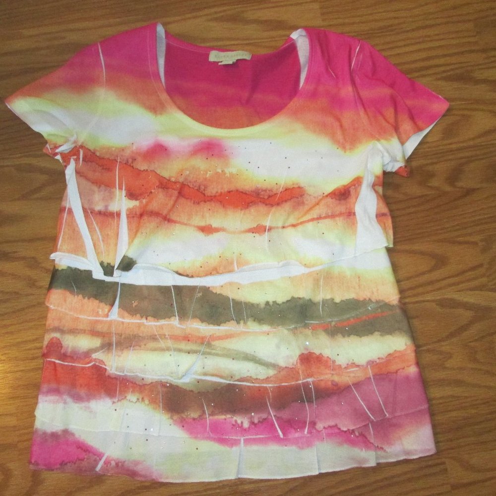 5/$25 Laura Ashley Size M t shirt top w/sequins